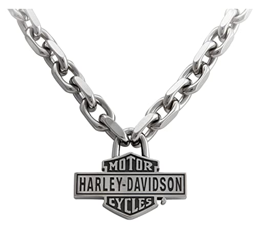 Harley-Davidson Men's Vintage Bar & Shield Large Link Necklace - Stainless Steel