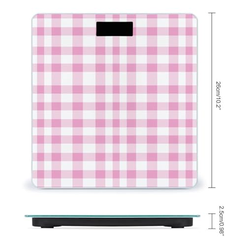 Báscula Digital de Vidrio Templado con Patrón Peach Plaid miniatura 2