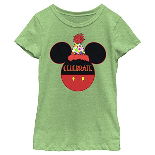 Disney Mickey Classic Logo Celebrate Birthday Girls Heather T-Shirt