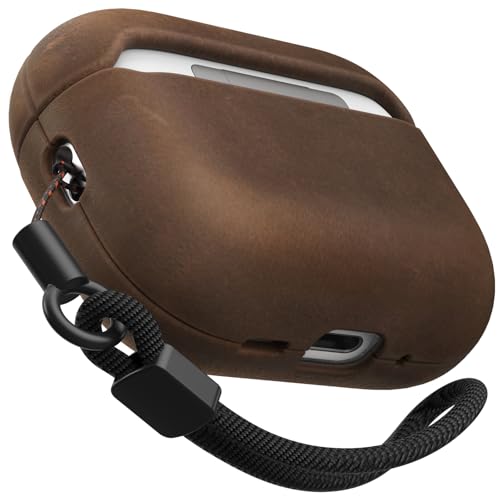Bouixel for AirPods Pro 3 Case, Handcrafted Vintage Genuine Leather Shockproof Cover Accessories with Lanyard Compatible with Apple AirPods Pro 3nd Generation 2025