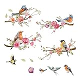Kreative Ästhetik- Es gibt eine Vielzahl von Blumenzweigen und Vogelmustern auf der Fensterfolie, die beim Kleben frei kombiniert werden können, um Ihre Fantasie anzuregen, Ihre eigenen Kunstwerke zu schaffen