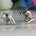 Maycom Turbo Cufflinks Sports Car Auto Part Model Turbocharger Cufflink Turbine Cuff Link Fashion men's shirt accessories (Silver)