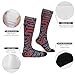 FekiLoot Blue And Red Pattern Compression Socks Cozy Soft Support Socks Fashion Breathable Knee High Tube Socks for Adult