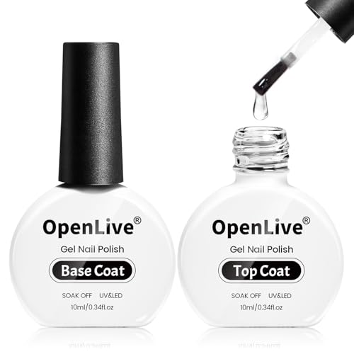 OpenLive 2 Bottle 10ml Gel Base Coat and Top Coat ...