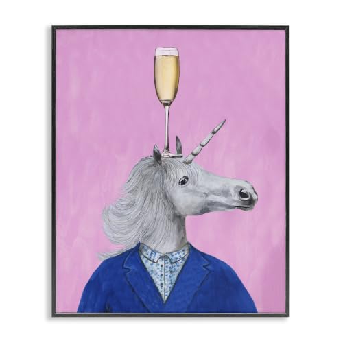 Unicorn Suit Champagne Glass Fantasy, 11 x 14 Inch Framed Giclée Print