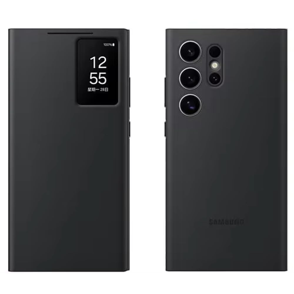 CRUPED Ultra-Hybrid Premium for Samsung Galaxy S24 Ultra S-View Wallet Case - Leather Cover with Smart Screen Display, Tap Control, Slim Design, and Built-in Card Holder Pocket (Black) (B0D9SLLDGQ) Amazon Price History, Amazon Price Tracker
