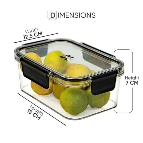 Image of Fridge Storage Container (300 ml / 900 ml / 1600 ml) | BPA Free Plastic Refrigerator Organizer Boxes | Freezer Safe Kitchen Storage Box for Vegetables, Fruits, Snacks