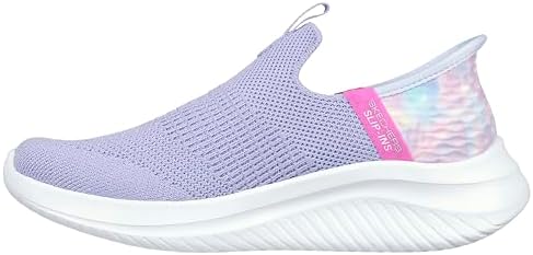 Skechers Kids Girls Ultra Flex 3.0-Colory Wild Sneaker, Lavender/Multi, 5 Big Kid