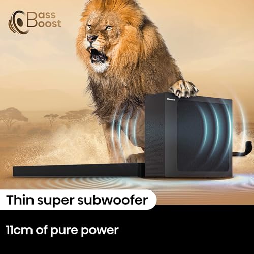 Image of Hisense HS2100 2.1ch Soundbar with Wireless Subwoofer, Dolby Audio, DTS Virtual:X, HDMI ARC, Bluetooth 5.3, Remote Control, 6 EQ Modes