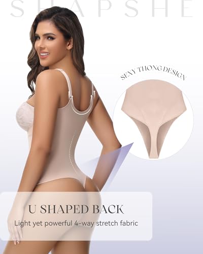 SHAPSHE Tummy Control Thong Shapewear For Women High Waisted Body Shaper Panties Slimming Girdle Compression Underwear2