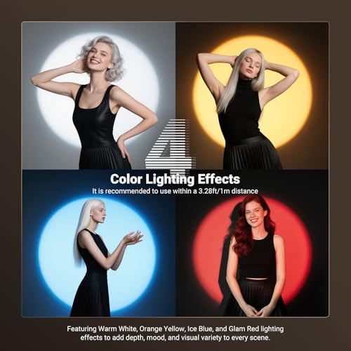 Image of NEEWER BASICS 20W RGB Photography Flashlight with 4 Colors /20 Gobo Filters, Built in 49.95Wh Battery, 6300K CRI95+ Portable LED Spotlight Ambient Sunset Light for Video Recording Studio Lighting, FL20