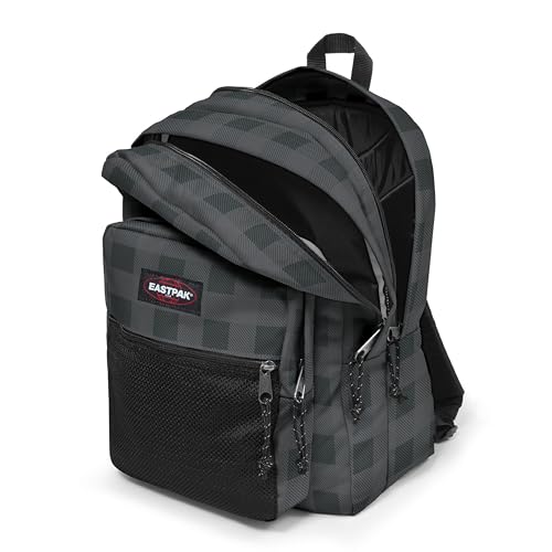 Image of EASTPAK Pinnacle - 38L Everyday Backpack with Dual Compartments, Organizer Front Pocket, Padded Back Panel & Shoulder Straps, Checker Dark Grey /Black