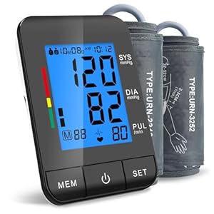 Accurate Digital BP Machine – Automatic Blood Pressure Monitor with XL Cuff (13-21″) & M/L Cuff (9-17″) for Big/Medium Arms, Large Backlit LCD Display, 360° Adjustable & Portable for Adults