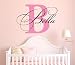 Nursery Custom Name and Initial Wall Decal Sticker 36" W by 26" H, Girl Name Wall Decal, Girls Name, Wall Decor, Personalized, Girls Name Decor, Nursery Bedroom Baby Decor Plus Free Hello Door Decal