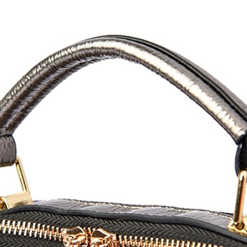 Sacs à bandoulière simples en cuir véritable avec ours argenté