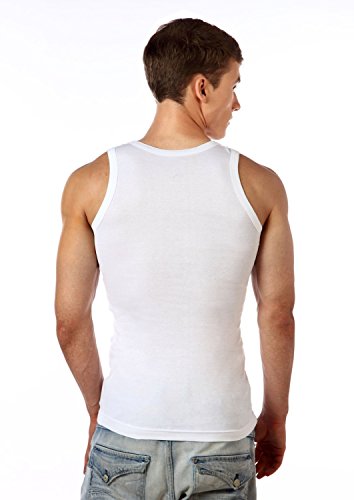Men's 100% Cotton White Vests 95 Cms (Pack of 5) - Lux Cozi3