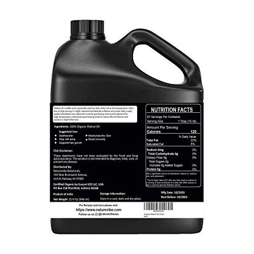 Naturevibe Botanicals Organic Walnut Oil (32oz)