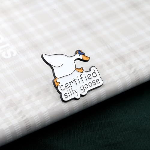 Image of PLITI Goose Gift Goose Lover Gift Goose Owner Gift Goose Game Gift Certified Silly Goose Brooch Pin For Farmer