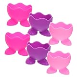 Didiseaon 6 Piezas Soporte para Huevos Hervidos de Silicona Organizador de Cocina Reutilizable Colores para Preparar Desayunos Rápidos y Presentar Huevos Cocidos Casa o Restaurantes