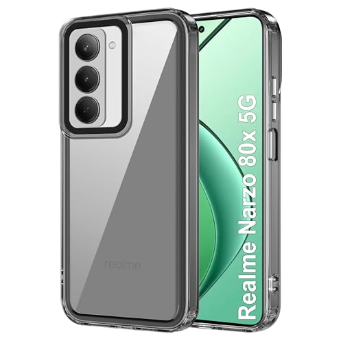 Image of Zapcase Back Case Cover for Realme Narzo 80x 5G | Compatible for Realme Narzo 80x 5G Back Cover | Case Cover with Camera Protection | (TPU + PC | Translucent Black)