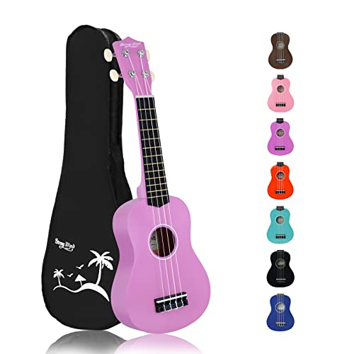 Strong Wind Soprano Ukulele - Stringed Musical Instrument Ukulele for Beginners Adults, 21 Inch Basswood Ukelele with Gig Bag