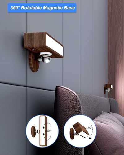 Image of YiLaie Wall Lights for Bedroom Battery Operated, Battery Operated Wall Sconce Set of Two,Dimmable Wireless Wall Mount Lamp with 3 Color Temperature for Bedside