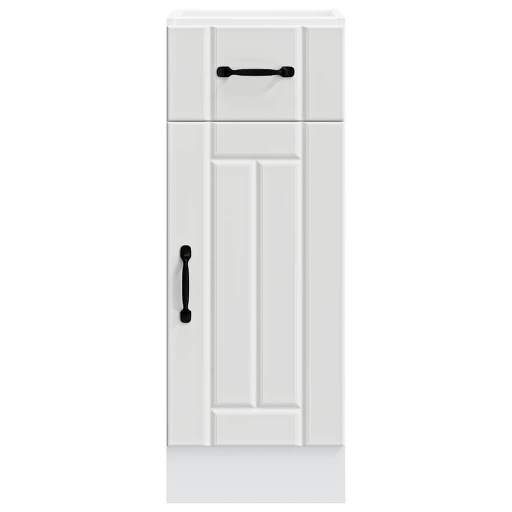 Küchen-Unterschrank Lucca Weiß, Holzwerkstoff, 30x46x81,5 cm, langlebig, feuchtigkeitsbeständig, verstellbare Füße, viel Stauraum für Geschirr und Kochutensilien