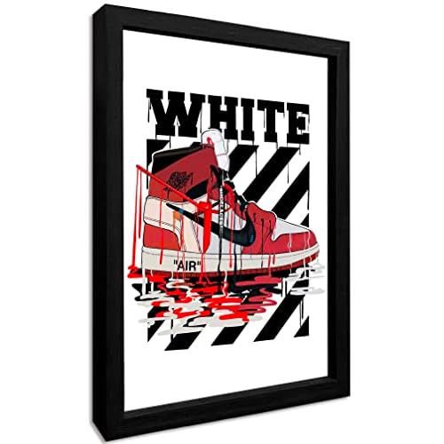 Hypebeast Room Decor Frame AJ Wall Art Teen Boy Room Decor Hypebeast Sneaker Poster, Michael Jordan Poster Frame Wall Art, Sneaker Air Sneaker Shoe Box Series Aesthetic Cool Boys Dorm