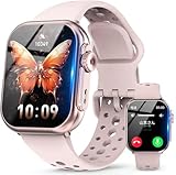 スマートウォッチ 1000mAh大容量バッテリー【30日間連続使用可能！】Bluetooth5.3通話機能 スポーツウォッチ3DキューブUI 1.85インチ DIY文字盤 LINE メッセージ通知 多種運動モード 移動軌跡 天気予報/スマホ探/ライト/目覚まし時計 最高の贈り物 (ピンク) image