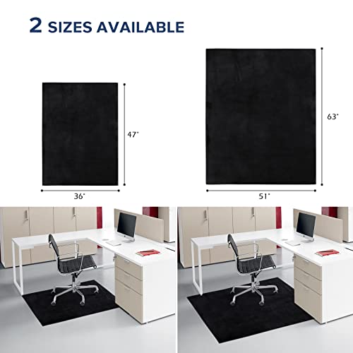 Qqpony Chair Mat For Hard Floor, 63"X51" Office Chair Mat For Hard Surface, Flannel Fabric Chair Mat For Hardwood Floors, Protector Floor Desk Rug For Home Office (Black) #TOP1