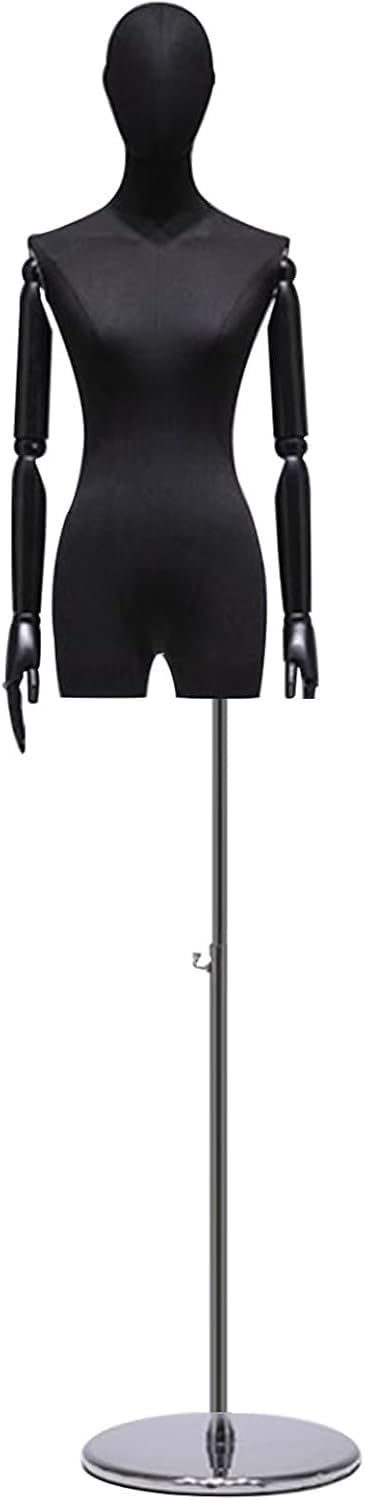 CONGRUI Female Mannequin Torso Height Adjustable Body Metal Stand Manikin Detachable Store Display(White)