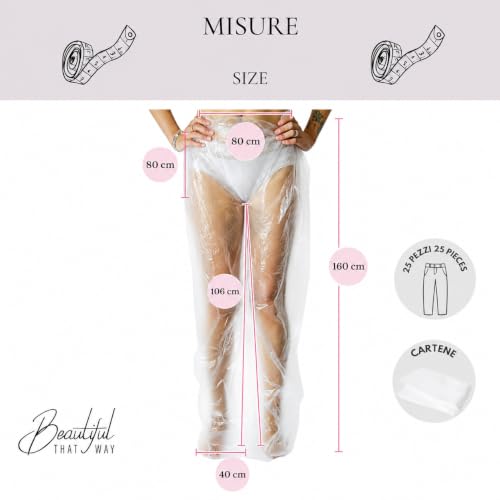 Foto von 25 x Einweg-Folie-Hose für Pressotherapie, Lymphdrainage Gerät, Einheitsgröße, Cartene, wasserdicht, 80x160cm, für Schlamm & Wraps – Beautiful That Way