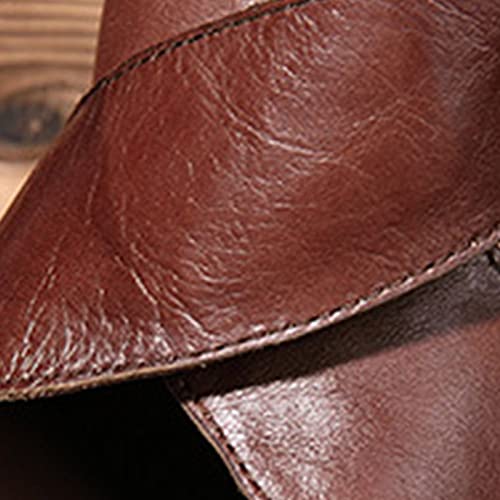 Summer Women Wedge Heeled Genuine Leather Sandals, Platform Fashion Sandals, Retro Fashion Non-Slip Beach Sandals for Women (Color : Khaki, Foot Length : 22.5CM)3