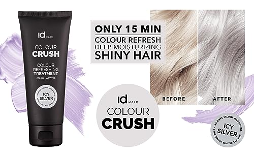 Foto von IdHAIR Colour Crush Icy Silver - Haartönung Silver Treatment - Tönung Silver Creme - Haarfarbe grau/Tönung Grau -Haarfarbe for all Hairtypes - 100 ml (1er Pack)