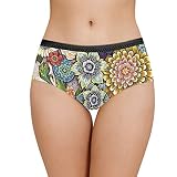 YEXIATODO Hippie Floral Girls Underwear 100% Cotton Underwear Women Ultra-Soft Cheeky Panties Underp