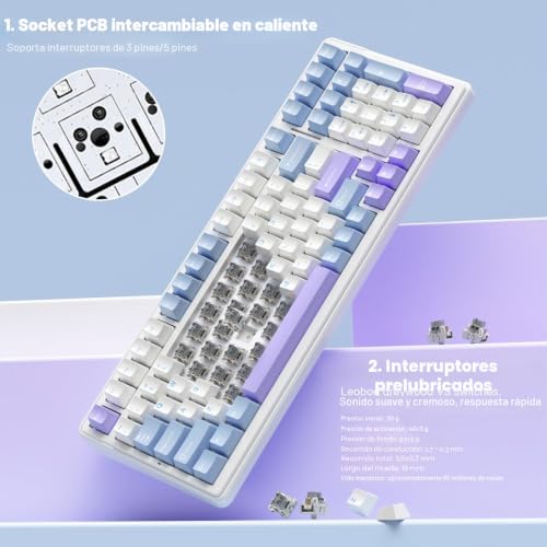 Teclado mecánico silencioso F99 para eliminar dolores de muñeca y ruidos molestos 5