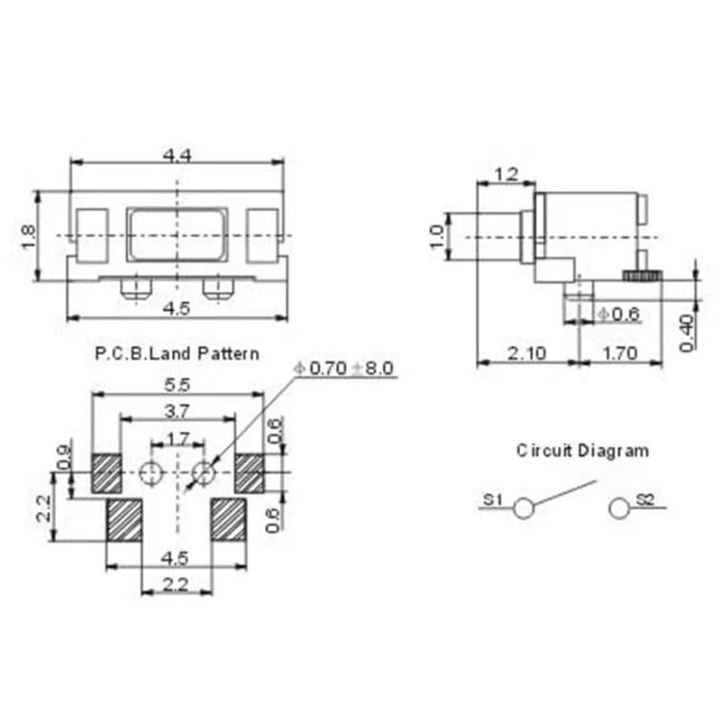 50個 SMT 2X4X3.5MM タクタイル タクト プッシュボタン マイクロスイッチ モーメンタリ FRAILEVOT