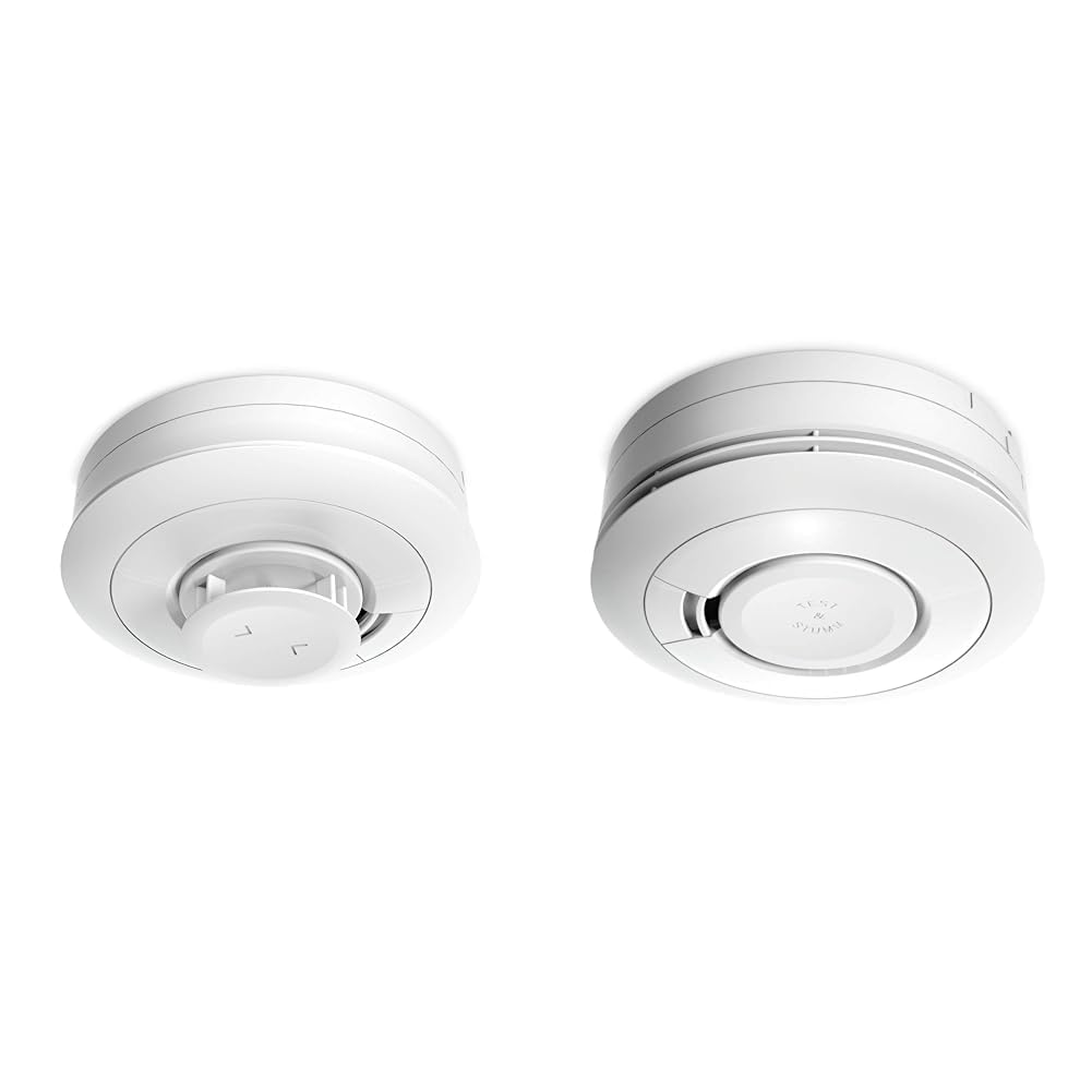 Ei Electronics Ei630W Hitzewarnmelder & Ei650 Rauchwarnmelder, Rauchmelder, Stand-Alone-Gerät mit Batterie für 10 Jahre, Testsieger Stiftung Warentest, weiß
