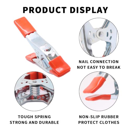 Image of 6Pcs 6 Inch Spring Clamps, Heavy Duty Metal Strong Clips Clamps (Orange)