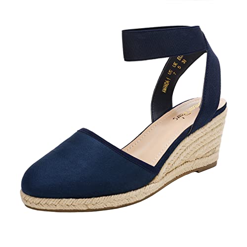DREAM PAIRS Sandales Compensées pour Femmes Bout...