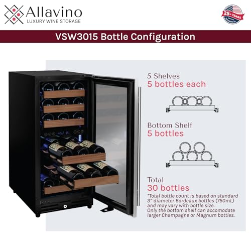 Image of Allavino Reserva Series 30-Bottle Dual Zone Built-in Wine Cooler Refrigerator