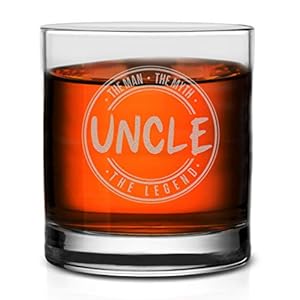 Veracco The Man The Myth Uncle The Legend Whiskey Glass Funny Birthday Gifts Fathers Day Birthday Gifts For New Dad Daddy Stepdad Clear