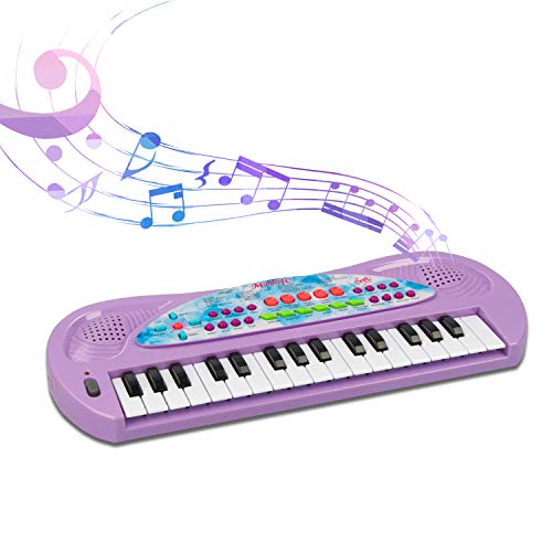 SAOCOOL Kids Piano, 32 Keys Piano Keyboard Multifunction Electronic Organ Musical Kids Piano Teaching Keyboard for Boys and Grils (Purple)