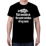 Men's FISH TREMBLE Black T-shirt (X Large)