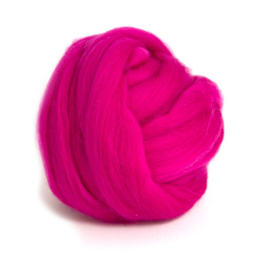 Cyberloxshop Pink 50G Dyed Merino Wool Top Roving Raspberry Dreads 64'S For Felting Spinning