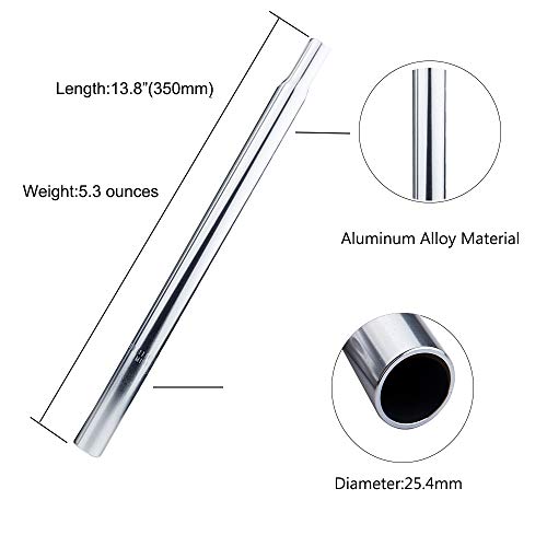 Image of ZUKKA Bike Seatpost 25.4 /27.2 /30.9 /31.6 x 400mm Aluminum Alloy Bicycle Seat Post Black or Silver