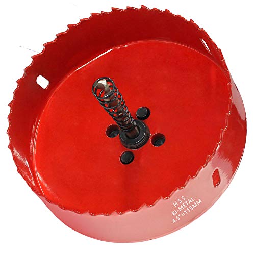 Image of Luomorgo 4.5 inch Hole Saw, 1 1 /4 inch Cutting Depth HSS Bi-Metal Hole Cutter for Wood Cornhole Boards Plastic Drywall & Metal Sheet