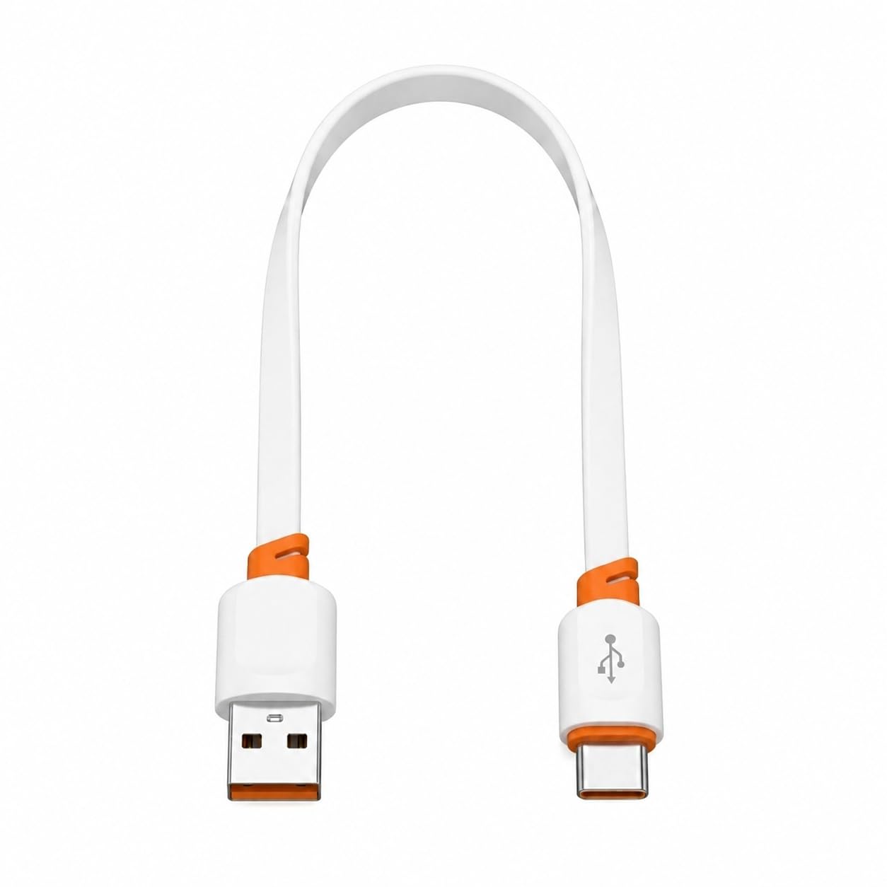 Cabo Curto 30cm USB-A para USB-C, CarPlay Smartphone Branco Detalhe Sortido