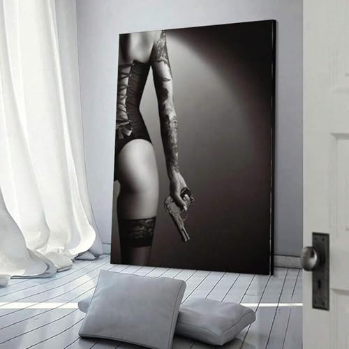 Affiche decoration de chambre sans cadre toile image feminine XINBAO poster noir et blanc 50x70 - 2