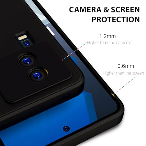 Image of LIRAMARK Silicone Soft Back Cover Case for iQOO Neo 7 | iQOO Neo 7 Pro 5G (Black)